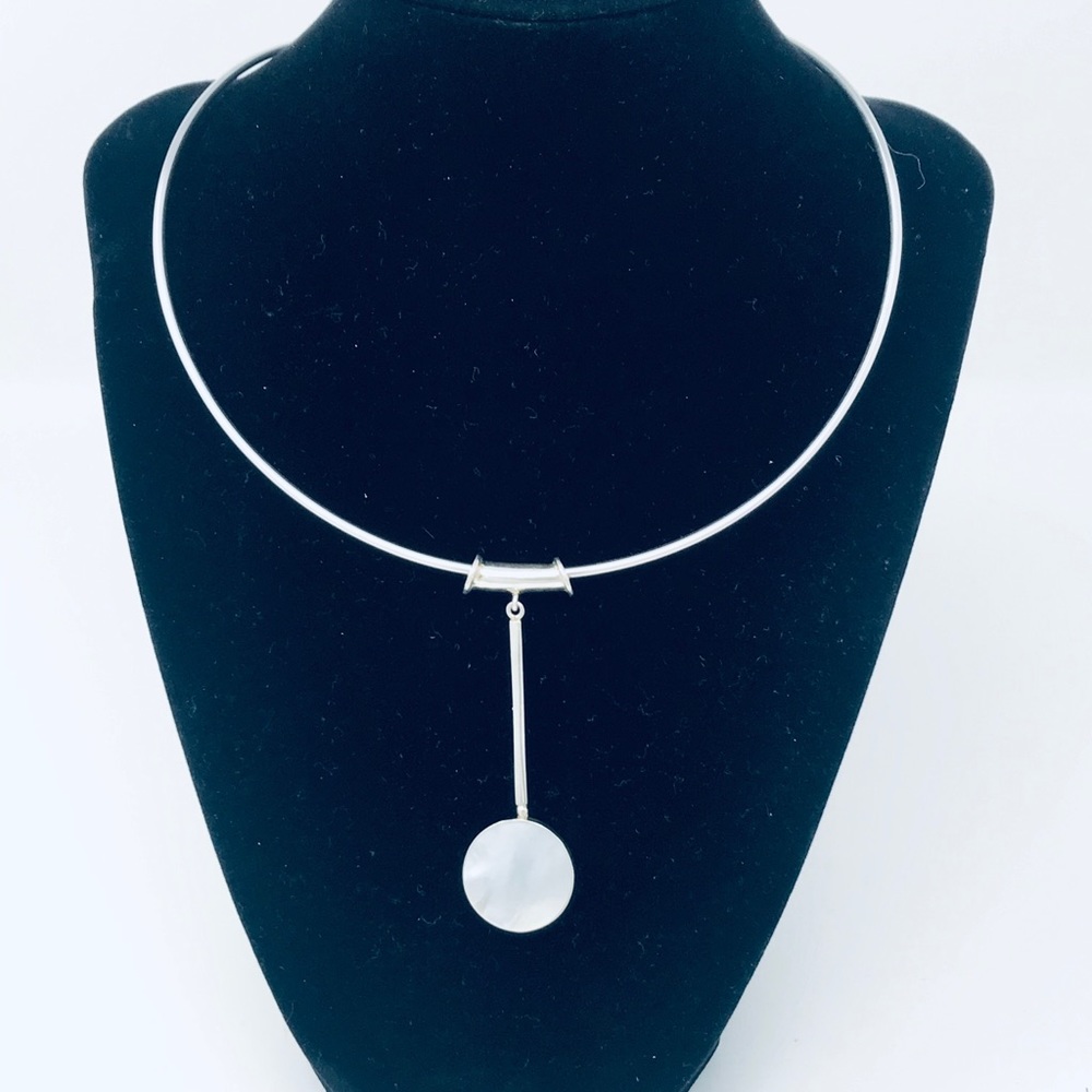 White Mother of Pearl Sterling Silver Pendant